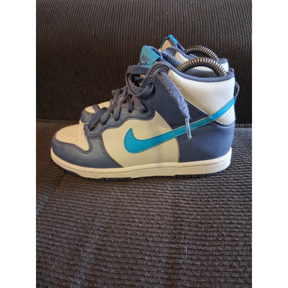 Nike Dunk High Kids 2.5Y Blue & White‎ Basketball Sneakers